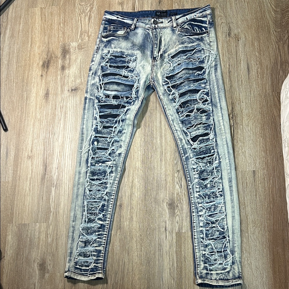 Men's Distressed Denim Skinny Jeans